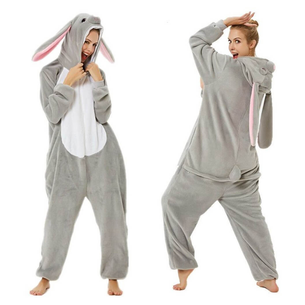 Пижама кигуруми заяц серый